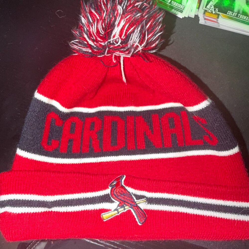 St. Louis Cardinals Knit Beanie Hat Red Pom MLB Winter Cap